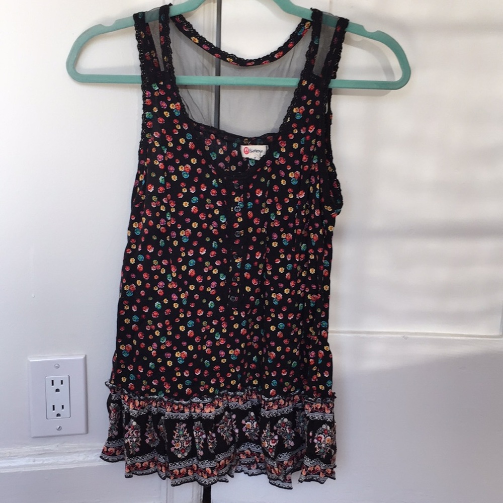 Floral Mesh Tank